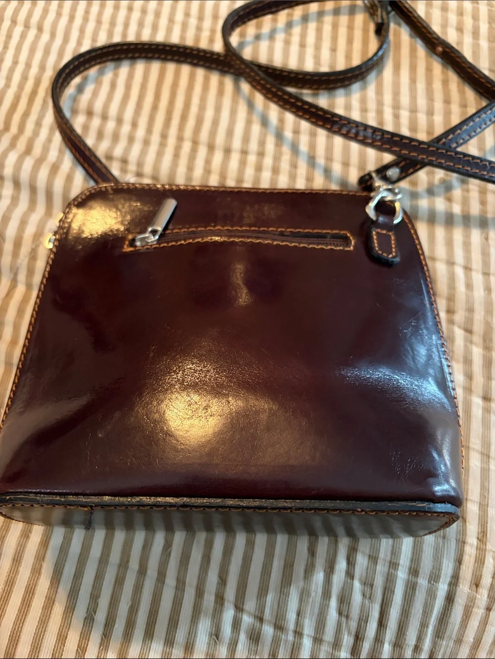 Firenze Leather Burgundy Crossbody Bag